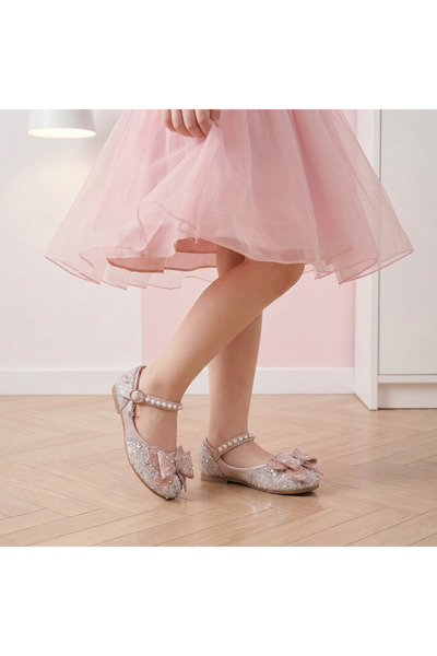 OEM Pantofi casual pentru fete, versatili, cu aplicații decorative, din mater...