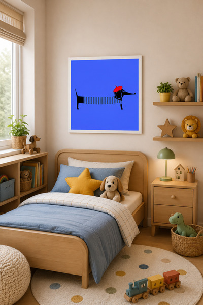 JHAAR Ressam Köpek Masă din MDF cu aspect modern de cadru