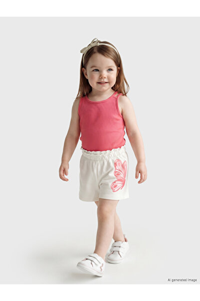 LC Waikiki Butterfly Printed Baby Girls' Shorts
