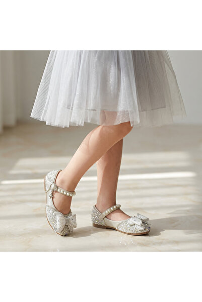 OEM Pantofi casual pentru fete, versatili, cu aplicații decorative, din mater...