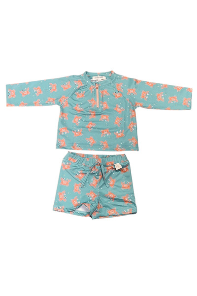 Miela Kids UV Korumalı Erkek Bebek Mayo Takımı Uzun Kollu Alt Üst Set - Crazy...