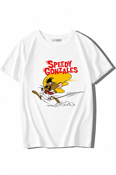 BRZ KIDS Unisex dečija majica Speedy Gonzales, bela