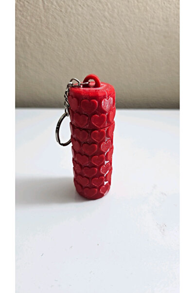 DU&ER Heart Patterned Lip Moisturizer Holder Screw-On Mini Keychain