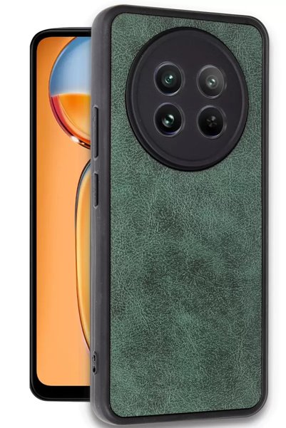 Bezos Realme 12 5g Compatible Case Aras Leather Cover - Dark Green