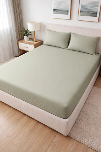Clasy Ranforce Elastic Sheet Set Single Light Green Tklç-108 100% Cotton