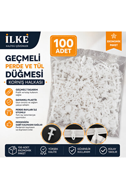 Geçmeli perde ve tül düğmesi