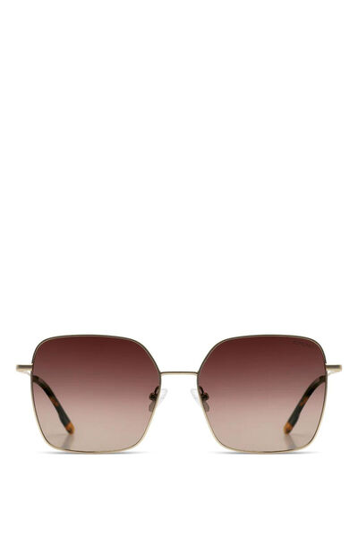 Komono Audrey White Gold Havana Wing Metal Women's Sunglasses