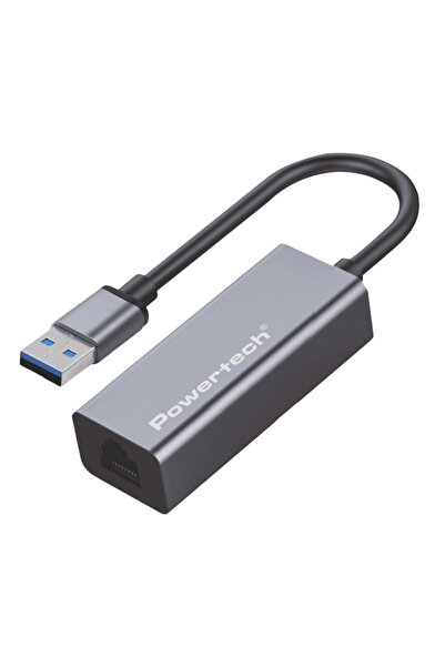 POWERTECH αντάπτορας δικτύου PT-1454, USB, 1000Mbps Ethernet, γκρι