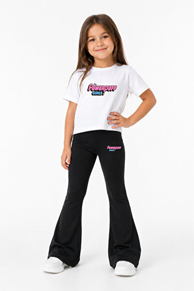 LORVEX Girls' Spanish Flared Leggings and Printed T-Shirt Set Casual Sports C...