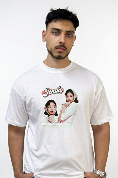 Anetos Jennie Design Printed Oversize White T-Shirt