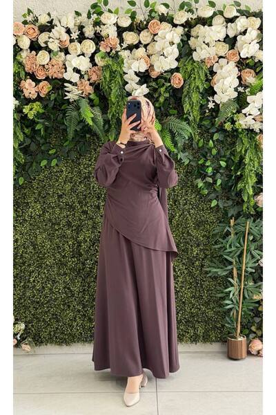 Moda Fatma kristal krep elbise