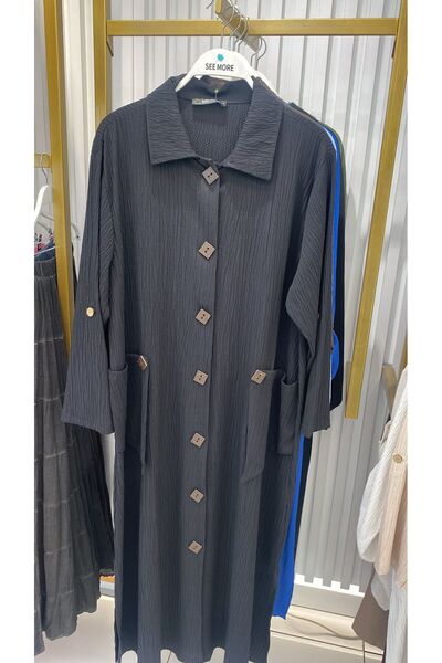 Meryemce Butik GOFRE KUMAŞ ESNEK TAM BOY KAP (rahat kalıp)