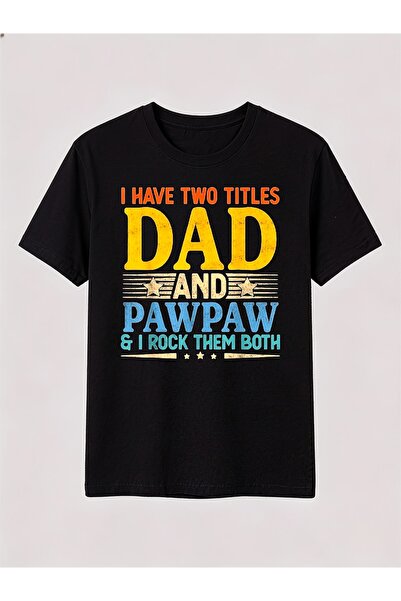 NOURAM تي شيرت مريح للرجال والنساء بتصميمين: Dad Pawpaw I Rock Them Both، عصر...