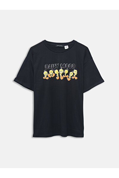 LC Waikiki Tricou de damă cu guler rotund și imprimeu Tweety