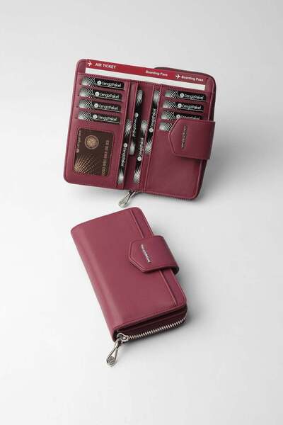CENGİZ PAKEL Nova Medium Size Women's Wallet – 65316 - Plum