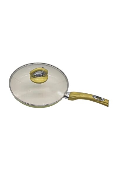 Cumpara-Istet Ceramic Frying Pan with lid, 24x4.5 cm Diameter, Yellow