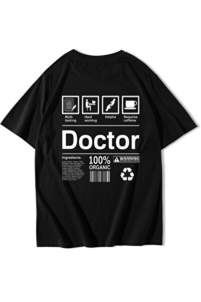 BRZ COLLECTION Unisex Oversize Doctor T-shirt Siyah