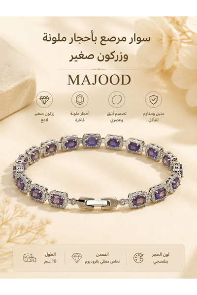 MAJOOD Luxury Zircon Tennis Bracelet for Women | Sparkling Crystal Adjustable...