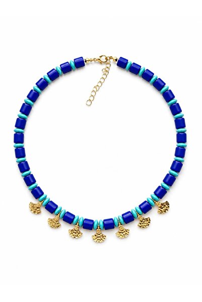 CHARMLUCKY Blue Beaded Pulled Pendant