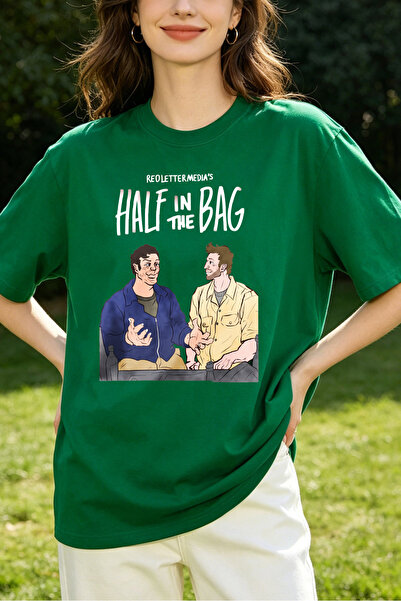 Fleck Womens T Shirts Half In The Bag Podcast Graphic Print Casual Oversized ...
