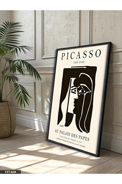 Evinemoda Picasso the Kiss One Piece Wooden Framed Painting