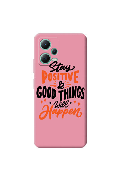 Other Xiaomi Redmi Note 12 Pro 5G Stay Positive Pink Colored Silicone TPU Θήκη