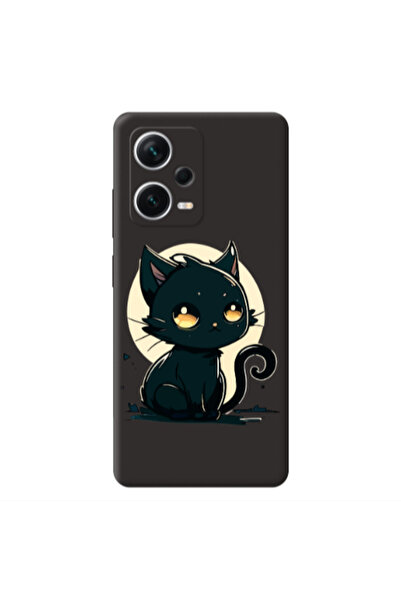 Other Xiaomi Poco X5 Black Cat Black Colored Silicone TPU Θήκη