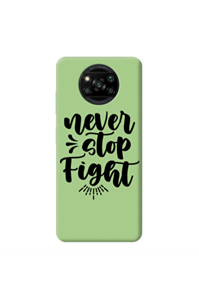Other Xiaomi Poco X3 /X3 Pro Never stop fight Light Green Colored Silicone TP...