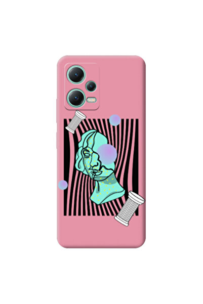 Other Xiaomi Redmi Note 12 Pro 5G Columns Pink Colored Silicone TPU Θήκη