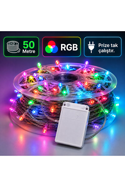 BERHAT 50 Metre Şerit Led RGB - Ev, Bahçe, Balkon, Teras ve Organizasyon Gibi...