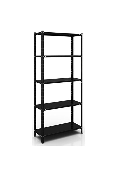 Elegant Raft metalic de depozitare, 5 rafturi metalice, 1 184X95X34 cm, negru...