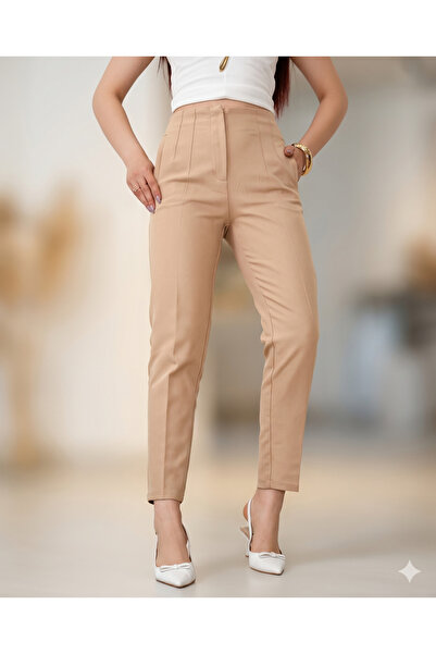 Salvi Women's High Waist Slim Fit Trousers