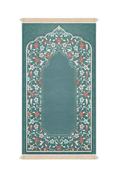 Bursa İpek Mint Soft Pattern Embossed Special Woven Prayer Mat