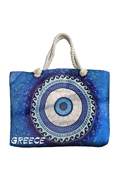 Summertiempo Τσάντα Παραλίας με Σχέδιο Μάτι Greece 56x37x17cm 623370