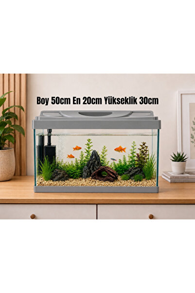 PKR Akvaryum premium 50 cm 30 litre gri