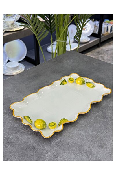Doğudeko Italian Style Rectangular Retro Lemon Serving Dish