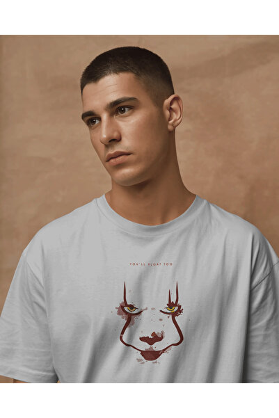 buzagi tasarım ürünleri Pennywise Unisex White Regular T-Shirt