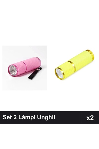 NAİLS Set 2 Lămpi LED/UV Lanternă Mini 9 Becuri pentru Uscare Unghii Gel Mani...