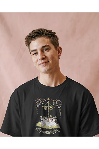 buzagi tasarım ürünleri Midsommar Unisex Black Regular T-Shirt