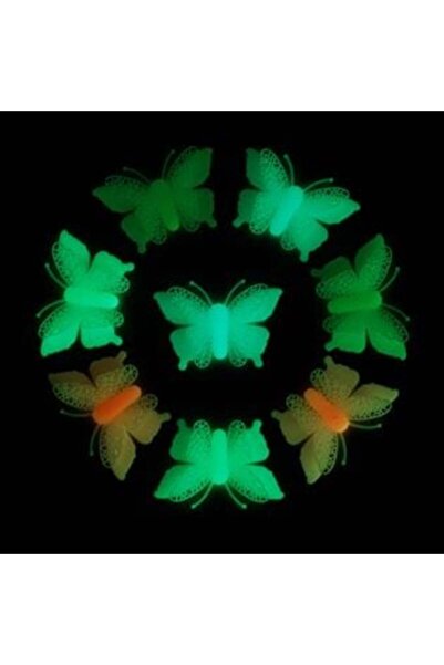 SHOPIENS Autocolante de perete decorative fluorescente, fluturi 3D multicolori