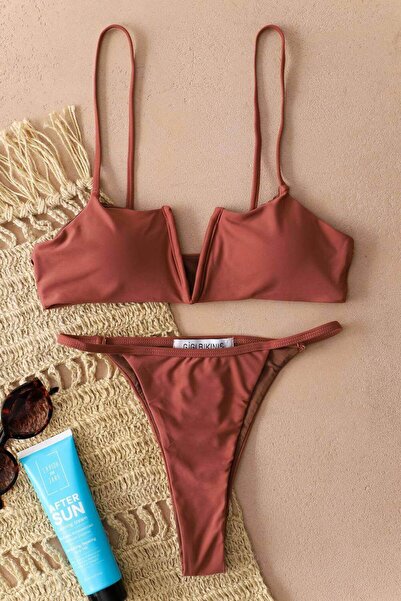 Luigi Σετ Μπικίνι V-λαιμόκοψη - Ροζ Μήλο - M/L