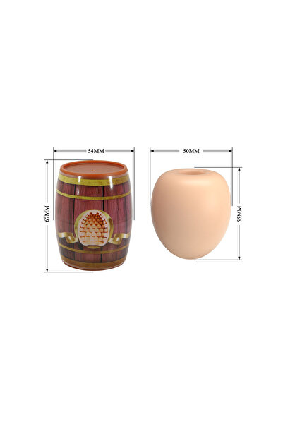 Gerçekçi Dokulu Ten Rengi Esnek TPR Fıçı Tasarımlı Mastürbatör 6.7 Cm
