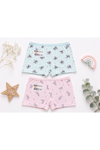 AYS KIDS Girl's 100% Cotton Boxer Briefs 2-Pack Flexible Comfortable Fit Dail...