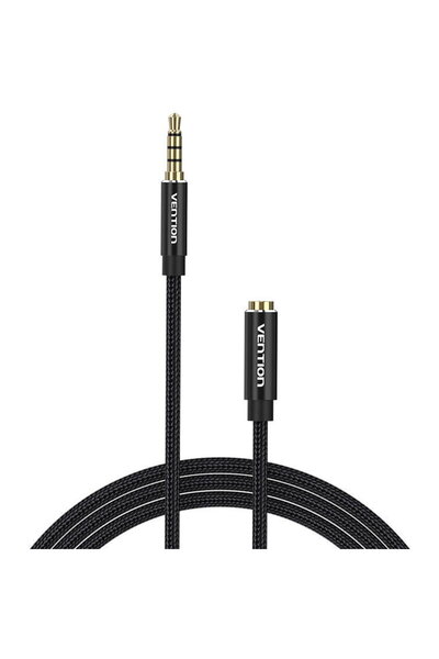 Vention Cablu prelungitor audio TRRS 3.5mm tată la 3.5mm mamă, 2m, BHCBH, Negru