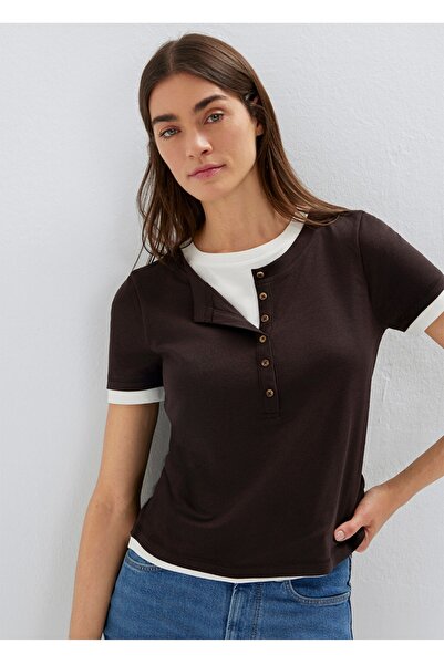 Mavi Wool-Blend Double-Layer Slim-Fit T-Shirt.