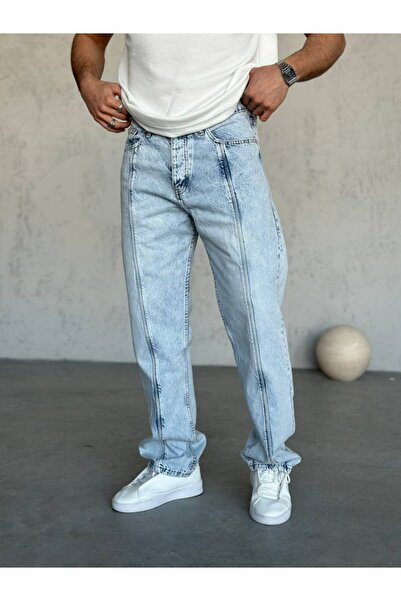 perasttesktil Men's Front-Seam Baggy Jeans