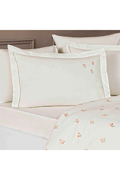 Linens Premium Cedro Pamuk Brode Nevresim Takımı Çift Kişilik Beyaz