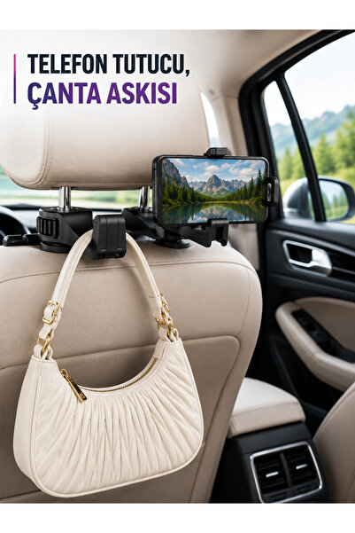 Twin Store Attached to the Car Seat Headrest and Item Hanger