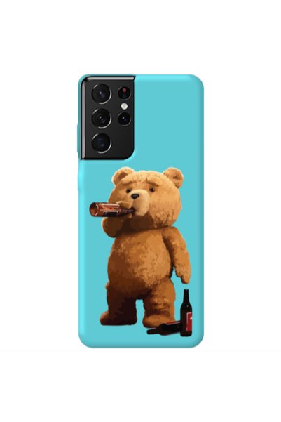Other Samsung S21 Ultra Beer Time Turquoise Colored Silicone TPU Θήκη
