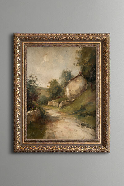 epiqart Village Road – Vintage Patterned Painting – Thick Model